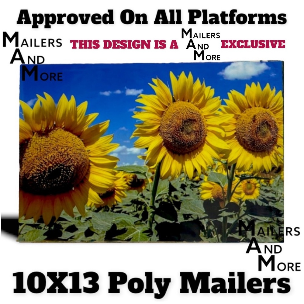 25 10X13 Poly Mailers Sunflower, Shipping Envelopes PRICE IS FIRM Fall - Picture 7 of 12